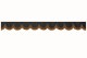 Wildlederoptik Lkw Scheibenbordüre mit Kunstlederkante, doppelt verarbeitet anthrazit-schwarz caramel Bogenform 23 cm