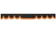 Rand med läderimitation för vindruta i suedeffekt, dubbel yta antracit-svart orange vågform 23 cm