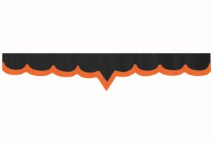 Suedeffekt - vindruta f&ouml;r lastbil kantlist i konstl&auml;der, dubbel finish antracit-svart orange V-form 23 cm