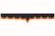 Wildlederoptik Lkw Scheibenbordüre mit Kunstlederkante, doppelt verarbeitet anthrazit-schwarz orange V-Form 23 cm