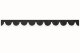 Wildlederoptik Lkw Scheibenbordüre mit Kunstlederkante, doppelt verarbeitet anthrazit-schwarz weiß Bogenform 23 cm
