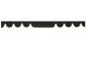 Lastebils vindrutekant i mockaeffekt med kant i läderimitation, dubbel finish antracit-svart vit Vågform 23 cm