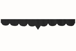 Wildlederoptik Lkw Scheibenbord&uuml;re mit Kunstlederkante, doppelt verarbeitet anthrazit-schwarz wei&szlig; V-Form 23 cm