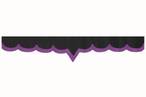 Rand van truckschijf in suède-look met rand van imitatieleer, dubbele afwerking antraciet-zwart lila V-vorm 23 cm