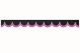 Wildlederoptik Lkw Scheibenbordüre mit Kunstlederkante, doppelt verarbeitet anthrazit-schwarz pink Bogenform 23 cm
