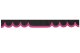 Skivbård i mockalook med kant i läderimitation, dubbel yta antracit-svart rosa vågform 23 cm