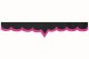 Wildlederoptik Lkw Scheibenbordüre mit Kunstlederkante, doppelt verarbeitet anthrazit-schwarz pink V-Form 23 cm