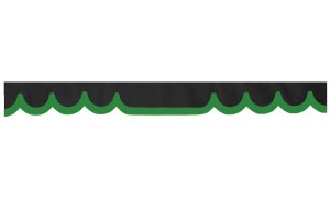 Wildlederoptik Lkw Scheibenbord&uuml;re mit Kunstlederkante, doppelt verarbeitet anthrazit-schwarz gr&uuml;n Wellenform 23 cm
