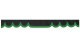 Rand van truckschijf in suède-look met rand van imitatieleer, dubbele afwerking antraciet-zwart groen Golfvorm 23 cm