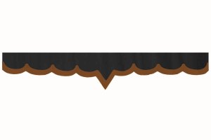 Wildlederoptik Lkw Scheibenbordüre mit Kunstlederkante, doppelt verarbeitet anthrazit-schwarz grizzly V-Form 23 cm