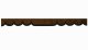 Skivbård i mockalook med kant i konstläder, dubbel bearbetning mörkbrun svart vågform 23 cm
