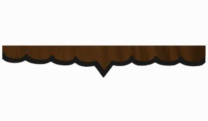 suedelook truck pane border with leatherette edge, Double processed dark brown black V-form 23 cm