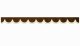 Skivbård i mockalook med kant i läderimitation, dubbelbearbetad mörkbrun beige* Bågform 23 cm
