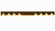 Skivbård i mockalook med kant i läderimitation, dubbelbearbetad mörkbrun beige* Vågform 23 cm