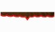 Rand van truckschijf in suède-look met rand van imitatieleer, dubbele afwerking donkerbruin rood* V-vorm 23 cm