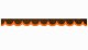 Suede-look lastbil skivbård med kant i läderimitation, dubbelfärgad mörkbrun orange bågform 23 cm