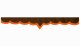 Wildlederoptik Lkw Scheibenbordüre mit Kunstlederkante, doppelt verarbeitet dunkelbraun orange V-Form 23 cm