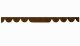 Bordo a disco in similpelle scamosciata con bordo in similpelle, doppia finitura marrone scuro bianco Forma ad onda 23 cm