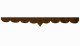 Skivbård i mockalook med kant i läderimitation, dubbelfärgad mörkbrun vit V-form 23 cm