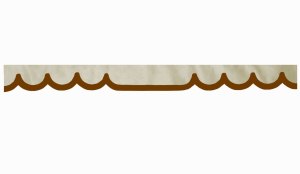 suedelook truck pane border with leatherette edge, Double processed beige brown* Wave form 23 cm