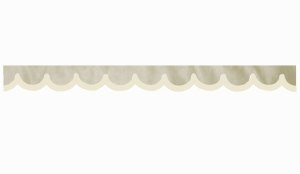 Wildlederoptik Lkw Scheibenbordüre mit Kunstlederkante, doppelt verarbeitet beige beige* Bogenform 23 cm