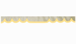 Skivbård i mockalook med kant i läderimitation, dubbelbearbetad beige beige* Vågform 23 cm