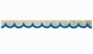 Wildlederoptik Lkw Scheibenbord&uuml;re mit Kunstlederkante, doppelt verarbeitet beige blau* Bogenform 23 cm