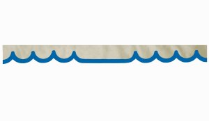 Disco in camoscio con bordo in similpelle, doppia lavorazione beige blu* Forma a onda 23 cm