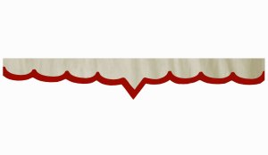 Wildlederoptik Lkw Scheibenbord&uuml;re mit Kunstlederkante, doppelt verarbeitet beige bordeaux V-Form 23 cm