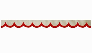 Wildlederoptik Lkw Scheibenbordüre mit Kunstlederkante, doppelt verarbeitet beige rot* Bogenform 23 cm