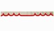 Skivbård i mockalook med kant i konstläder, dubbelbearbetad beige röd* Bågform 23 cm
