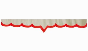 Rand van truckschijf in su&egrave;de-look met rand van imitatieleer, dubbele afwerking beige rood* V-vorm 23 cm
