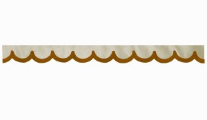 Wildlederoptik Lkw Scheibenbordüre mit Kunstlederkante, doppelt verarbeitet beige caramel Bogenform 23 cm