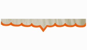 Wildlederoptik Lkw Scheibenbord&uuml;re mit Kunstlederkante, doppelt verarbeitet beige orange V-Form 23 cm