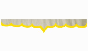 Wildlederoptik Lkw Scheibenbordüre mit Kunstlederkante, doppelt verarbeitet beige gelb V-Form 23 cm