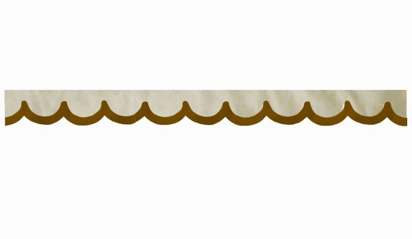 Disco in camoscio con bordo in similpelle, doppia finitura beige grizzly a forma di arco 23 cm