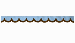 Disco in similpelle scamosciata con bordo in similpelle, doppia finitura blu chiaro marrone* Forma ad arco 23 cm