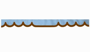 Bordo a disco in camoscio con bordo in similpelle, doppia lavorazione blu chiaro marrone* Forma a onda 23 cm