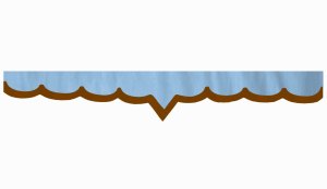 Rand van truckschijf in su&egrave;de-look met rand van imitatieleer, dubbele afwerking lichtblauw bruin* V-vorm 23 cm