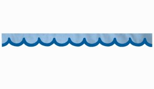 Bordo a disco in similpelle scamosciata con bordo in similpelle, doppia lavorazione blu chiaro* forma curva 23 cm