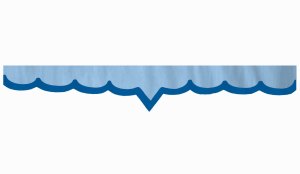 Wildlederoptik Lkw Scheibenbord&uuml;re mit Kunstlederkante, doppelt verarbeitet hellblau blau* V-Form 23 cm