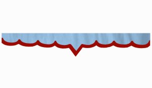 Wildlederoptik Lkw Scheibenbord&uuml;re mit Kunstlederkante, doppelt verarbeitet hellblau bordeaux V-Form 23 cm