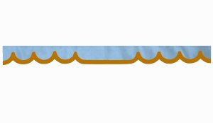 Bordo a disco in similpelle scamosciata con bordo in similpelle, doppia lavorazione azzurro caramello a forma di onda 23 cm