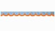 Bordo a disco in camoscio con bordo in similpelle, doppia lavorazione azzurro arancio a forma di arco 23 cm