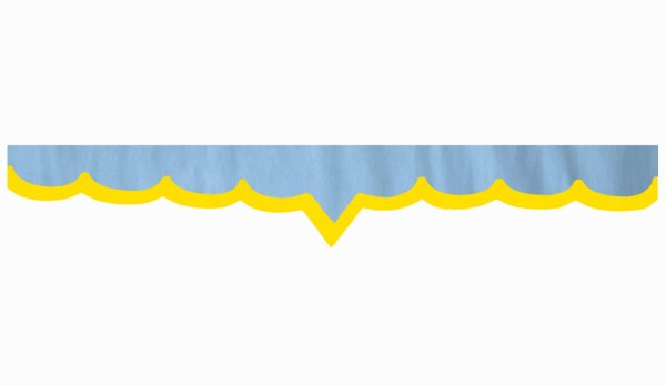 Rand van truckschijf in suède-look met rand van imitatieleer, dubbele afwerking lichtblauw geel V-vorm 23 cm