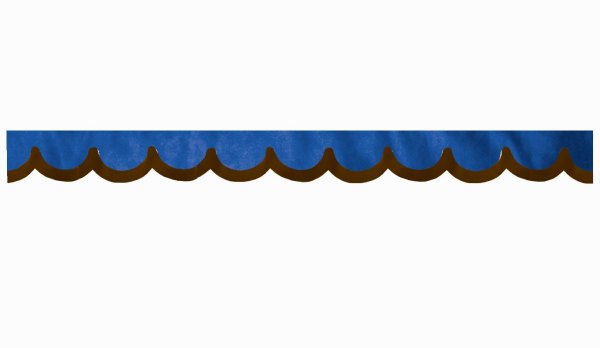 Disco in similpelle scamosciata con bordo in similpelle, doppia finitura blu scuro marrone* Forma ad arco 23 cm
