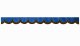 Wildlederoptik Lkw Scheibenbordüre mit Kunstlederkante, doppelt verarbeitet dunkelblau braun* Bogenform 23 cm