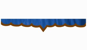 Rand van truckschijf in su&egrave;de-look met rand van imitatieleer, dubbele afwerking donkerblauw bruin* V-vorm 23 cm
