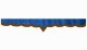 Wildlederoptik Lkw Scheibenbordüre mit Kunstlederkante, doppelt verarbeitet dunkelblau braun* V-Form 23 cm