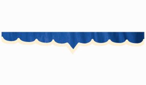 Wildlederoptik Lkw Scheibenbordüre mit Kunstlederkante, doppelt verarbeitet dunkelblau beige* V-Form 23 cm